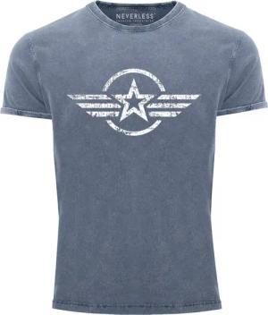 Neverless Print-Shirt Herren Vintage Shirt Airforce