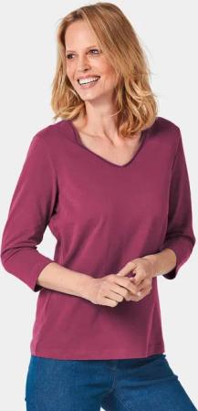 GOLDNER T-Shirt Kurzgröße: Shirt mit V-Ausschnitt