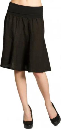 Caspar Faltenrock RO014 Damen Midi Leinenrock