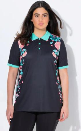 Ulla Popken T-Shirt Funktions-Poloshirt Polokragen Halbarm