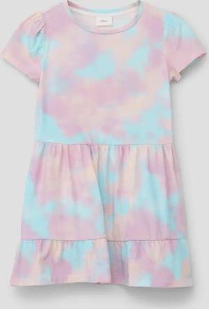 s.Oliver Minikleid Kleid mit All-over-Print Volants