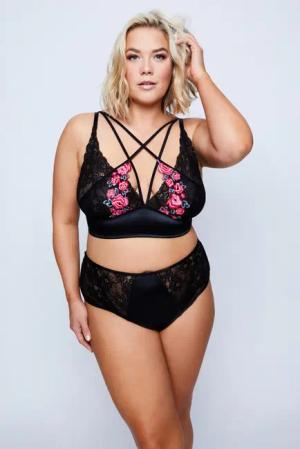 Ulla Popken Soft-BH Bralette Rosenstickerei