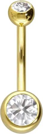 PIERCINGLINE Bauchnabelpiercing 14/18 Karat Gold Bananabell