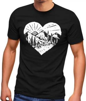 Neverless Print-Shirt Herren T-Shirt Wandern Berge
