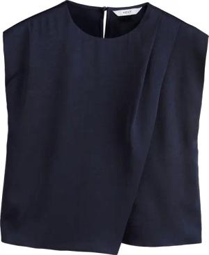 Next Blusentop Asymmetrisches Satin-Top in Knitteroptik