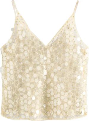 Next Trägertop Transparente Camisole mit Pailletten