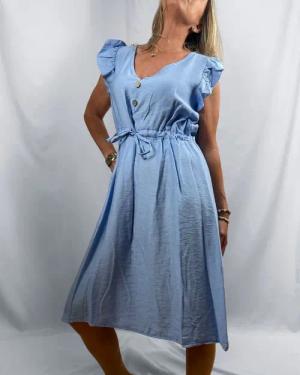 ITALY VIBES Midikleid Kurzarmkleid - lockeres