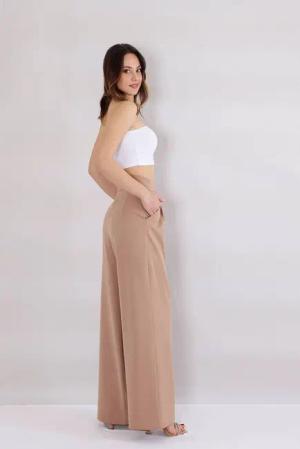 fashionshowcase Bundfaltenhose Damen Palazzohose – Hoher