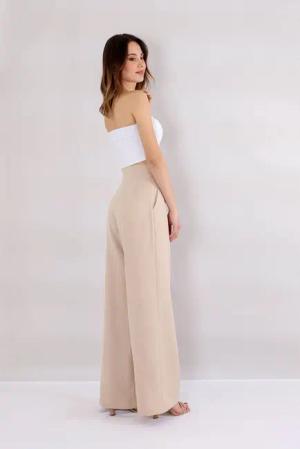 fashionshowcase Bundfaltenhose Damen Palazzohose – Hoher