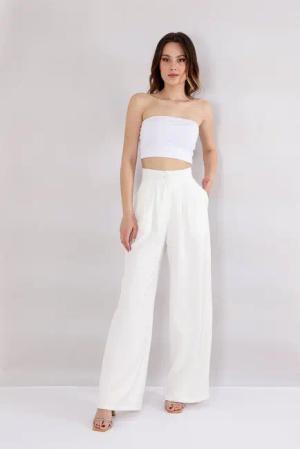 fashionshowcase Bundfaltenhose Damen Palazzohose – Hoher