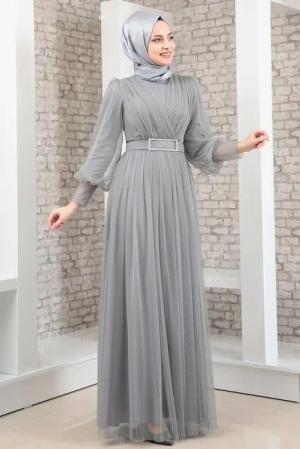 fashionshowcase Maxikleid Damen Kleid aus Tüll