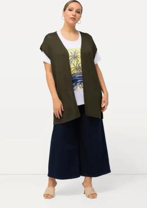 Ulla Popken Strickjacke Strickweste Palme oversized