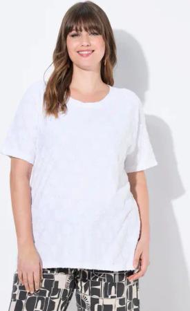 Ulla Popken T-Shirt T-Shirt 3D-Struktur Rundhals