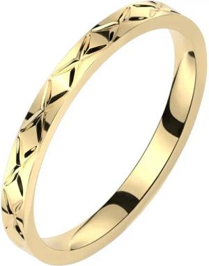 BUNGSA Partnerring Paarring quer gekreuzt goldfarben
