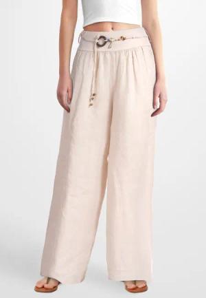 PEKIVESSA Leinenhose Schlupfhose mit weitem Bein