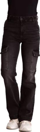Zhrill 7/8-Jeans Cargo-Jeans ZHROA Schwarz angenehmer