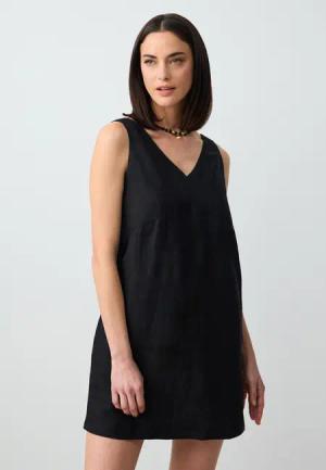 Jimmy Key Minikleid Gewebtes Schwarzes Kleid