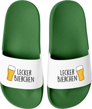MoonWorks Badeschlappen Lustig Spruch Lecker Bierchen