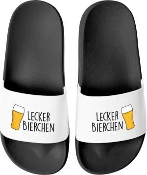 MoonWorks Badeschlappen Lustig Spruch Lecker Bierchen