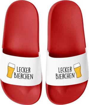 MoonWorks Badeschlappen Lustig Spruch Lecker Bierchen
