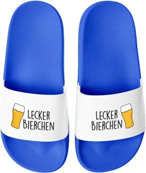 MoonWorks Badeschlappen Lustig Spruch Lecker Bierchen