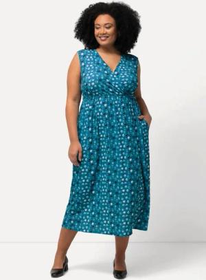 Ulla Popken Maxikleid Jerseykleid Punkte A-Linie