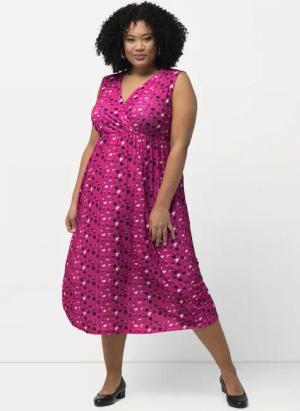 Ulla Popken Maxikleid Jerseykleid Punkte A-Linie