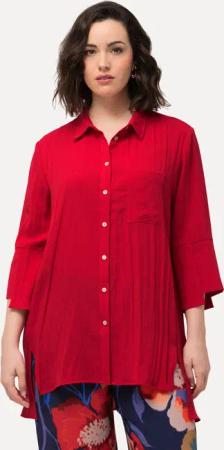 Ulla Popken Hemdbluse Hemdbluse asymmetrische Manschetten