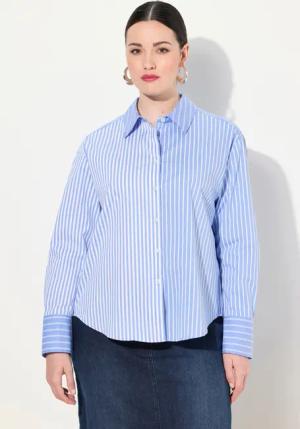 Ulla Popken Hemdbluse Hemdbluse Streifenmix Oversized
