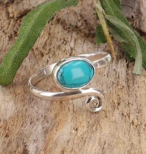 Guru-Shop Silberring Filigraner Silberring mit Edelstein,