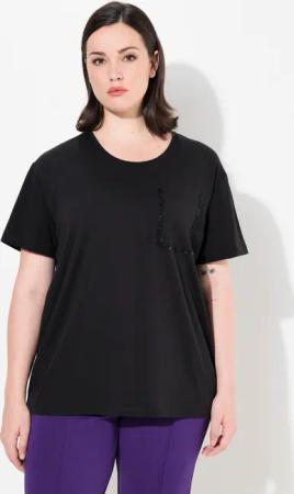 Ulla Popken T-Shirt T-Shirt Brusttasche Perlen