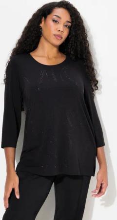 Ulla Popken T-Shirt Shirt Glitzer-Buchstaben Classic