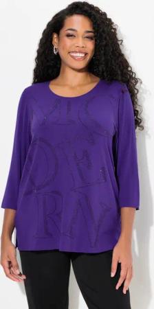 Ulla Popken T-Shirt Shirt Glitzer-Buchstaben Classic