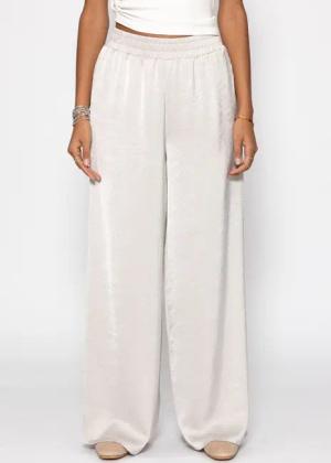 SASSYCLASSY Stoffhose Fließende Satin Stoffhose Damen