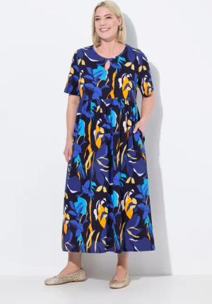 Ulla Popken Maxikleid Maxikleid A-Linie Rundhals