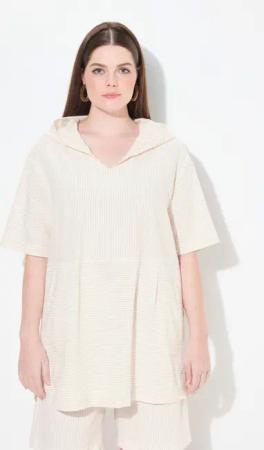 Ulla Popken Tunika Blusen-Tunika Eggshape Kapuze