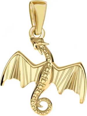Goldene Hufeisen Kettenanhänger Drache Anhänger für