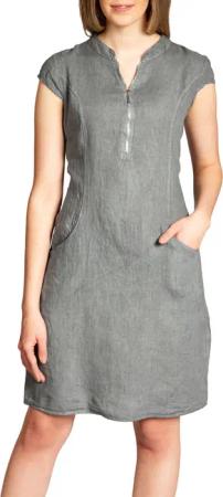 Caspar Sommerkleid SKL040 knielanges Damen Leinenkleid