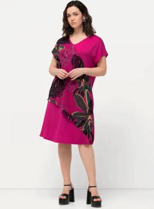 Ulla Popken Minikleid Jerseykleid Chiffon Blüten