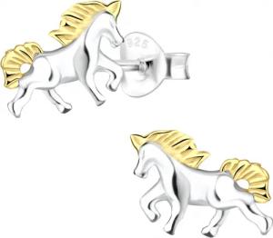 ALEXANDER YORK Paar Ohrstecker PFERD-goldene Mähne,