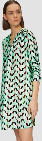 s.Oliver Minikleid Gemustertes Kleid mit Faltendetails