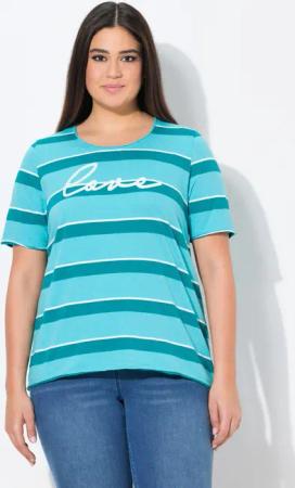 Ulla Popken T-Shirt Ringelshirt Stickerei Rundhals