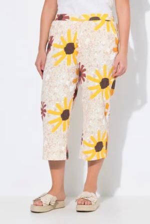 Ulla Popken Culotte Jersey-Culotte Sonnenblumen Komfortbund