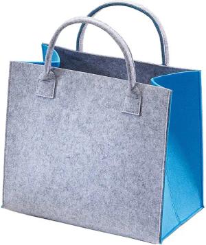 Kobolo Einkaufsshopper Filztasche hellgrau mit blauen