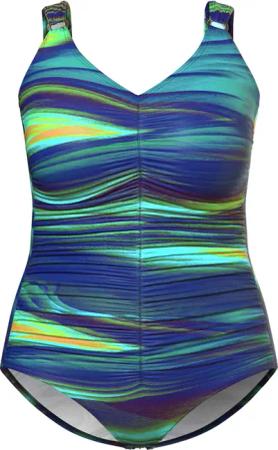 Ulla Popken Badeanzug Badeanzug Raffung Softcups