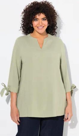 Ulla Popken Longbluse Bluse Ärmelschleife A-Linie