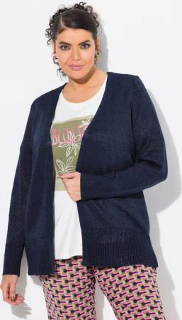 Ulla Popken Strickjacke Strickjacke V-Ausschnitt offene