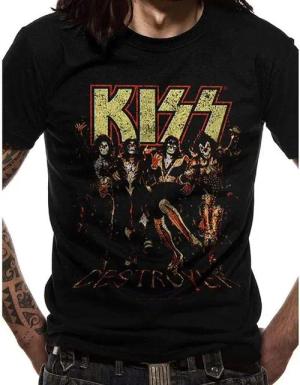 coole-fun-t-shirts Print-Shirt KISS T-Shirt Bandshirt Skull-Line