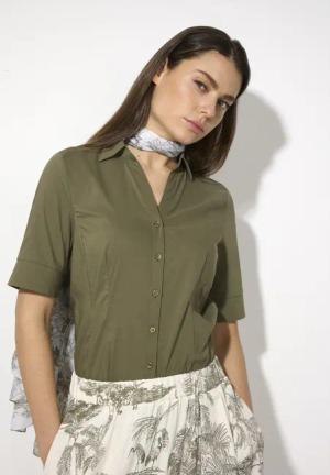 MORE&MORE Kurzarmbluse Baumwollstretchbluse