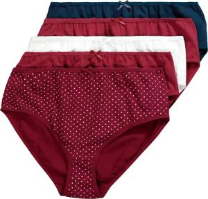 Ulla Popken Slip Midislips 5er-Pack Punkte/einfarbig